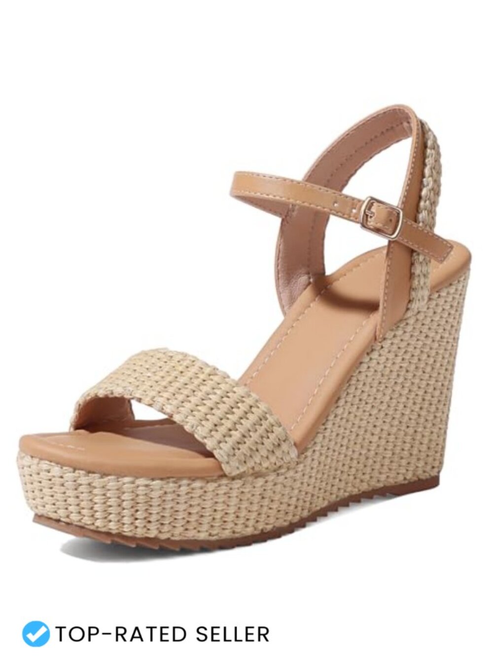 Women's Espadrille Wedge Sandals, Open Toe Platform Heels, Adjustable Ankle